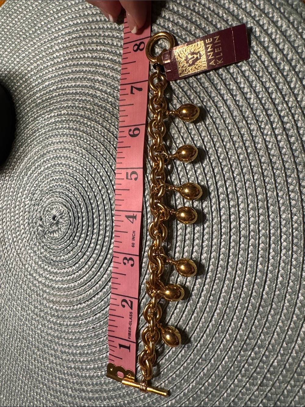 Anne Klein Gold-Tone Teardrop Charm Bracelet